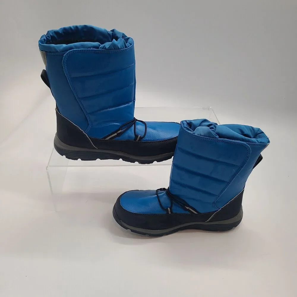 LANDS END Unisex Blue Thermolite Snow Winter Insulated Boots Youth Sz 7M 512385